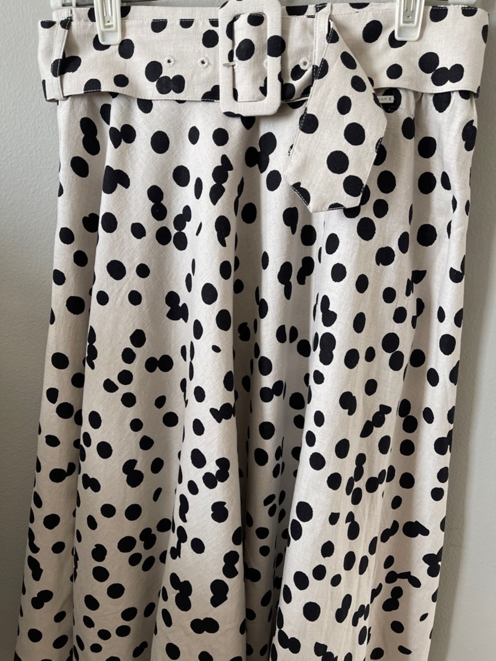 NWT Polka Dot A-Line Midi Skirt with belt